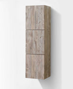 Bliss 18″ Wide by 59″ High Linen Side Cabinet With Three Doors in Nature Wood Finish