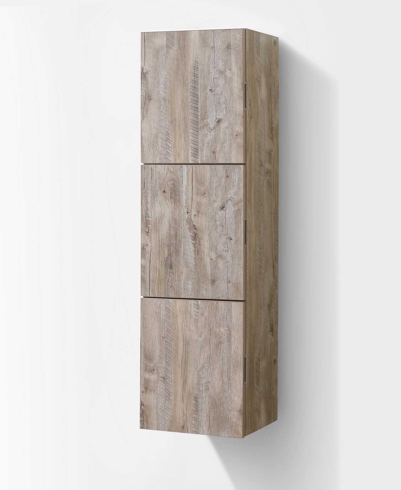 Bliss 18ā³ Wide by 59ā³ High Linen Side Cabinet With Three Doors in Nature Wood Finish