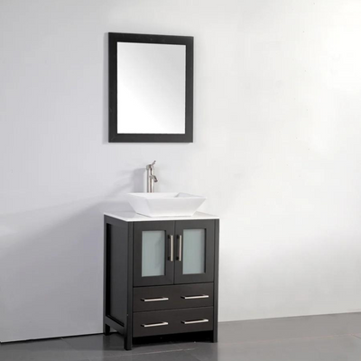 Bristol 24" Single Vessel Sink Bathroom Vanity Set with Sink and Mirror