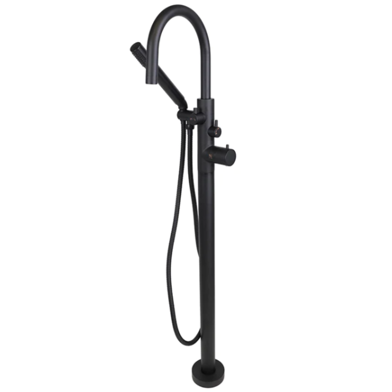 Matte Black Round Free Standing Bath Tub Faucet