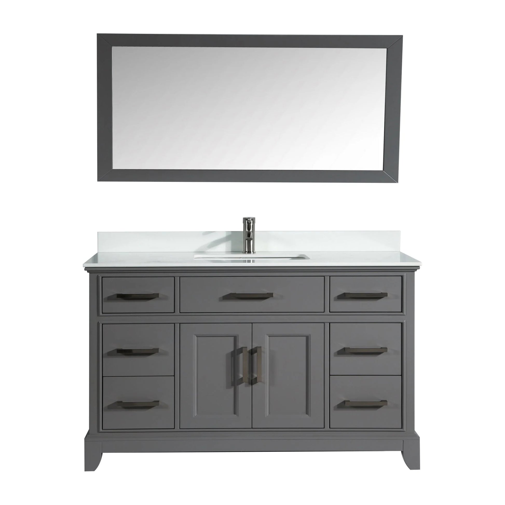Vanity Art - Noble 60" Single Sink Bathroom Vanity Set with Sink and Mirror