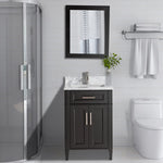 Vanity Art - Hudson 24" Single Sink Bathroom Vanity Set with Sink and Mirror (Carrara Marble Top)