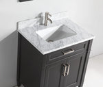 Vanity Art - Hudson 24" Single Sink Bathroom Vanity Set with Sink and Mirror (Carrara Marble Top)