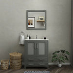 Westmount 30" Single Sink Bathroom Vanity Set with Sink and Mirror (Ceramic Top)