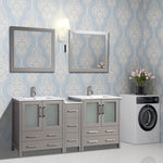 Vanity Art - Westmount 72" Double Sink Bathroom Vanity Set with Sink and Mirrors - 1 Side Cabinet