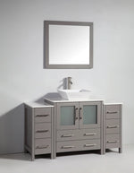 Vanity Art - Westmount 54" Single Sink Bathroom Vanity Set with Sink and Mirror - 2 Side Cabinets