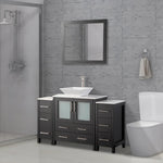 Bristol 54" Single Vessel Sink Bathroom Vanity Set with Sink and Mirror - 2 Side Cabinets