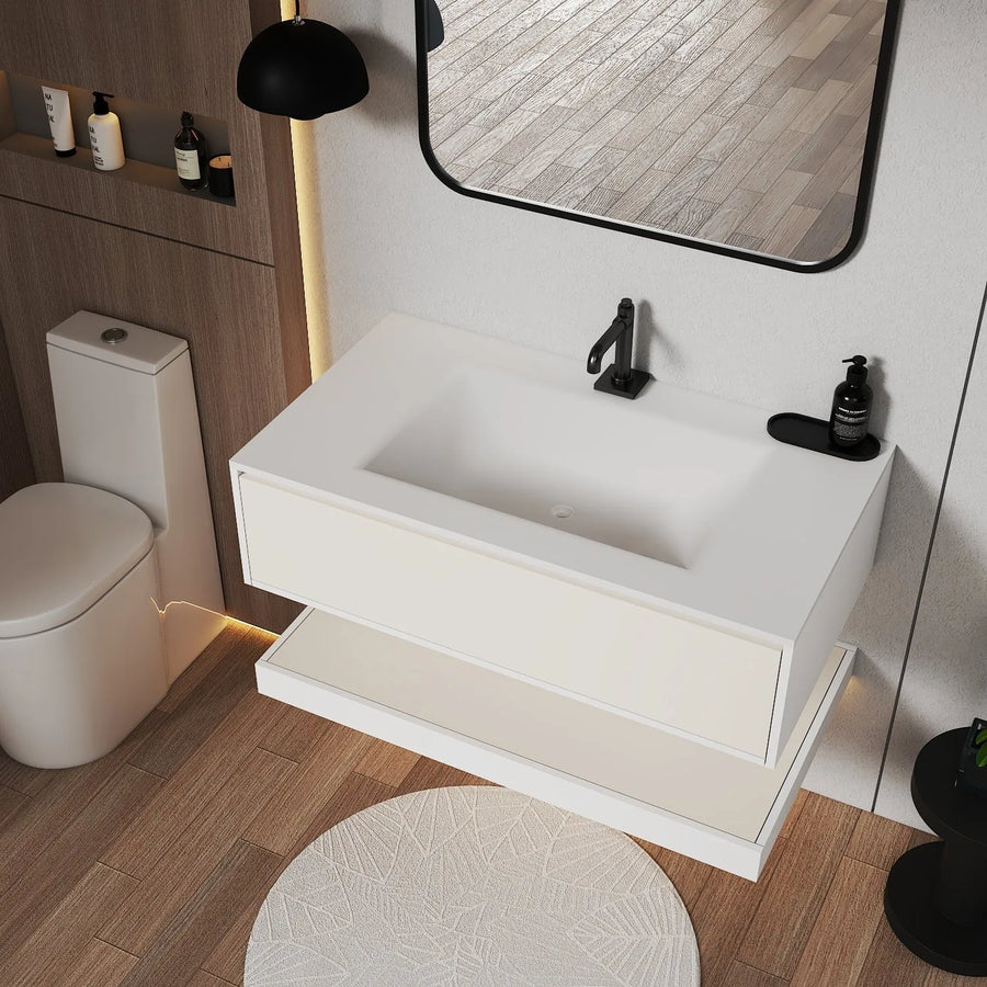 Aventino vanity in bathroom setting — dimensional context