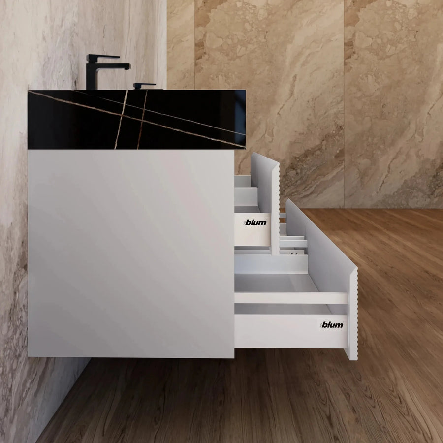 Aventino vanity in bathroom setting — dimensional context