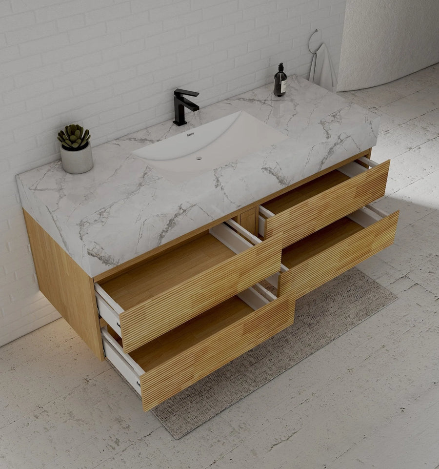Aventino vanity in bathroom setting — dimensional context