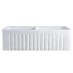 Emirald 33" x 18" Fire Clay Farmhouse Double Kitchen Sink