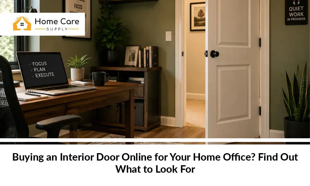 Interior door online for a quiet home office workspace