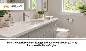 How Colour, Hardware & Storage Interact When Choosing a Grey Bathroom Vanity in Vaughan