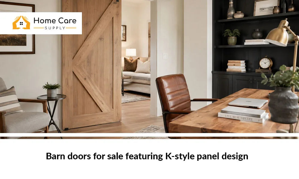 Barn doors for sale featuring K-style panel design