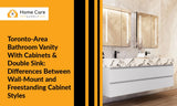 Toronto-Area Bathroom Vanity With Cabinets & Double Sink: Differences Between Wall-Mount and Freestanding Cabinet Styles