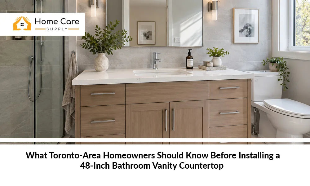 48 inch vanity countertop in a Toronto bathroom