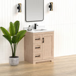 Bridgeport 30″ Solid-Wood Vanity with Quartz Countertop-Left-Side Drawers