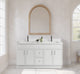Rossi 60" Double Sink Slim Shaker Bathroom Vanity With Quartz Countertop (MDF)