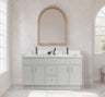 Rossi 60" Double Sink Slim Shaker Bathroom Vanity With Quartz Countertop (MDF)