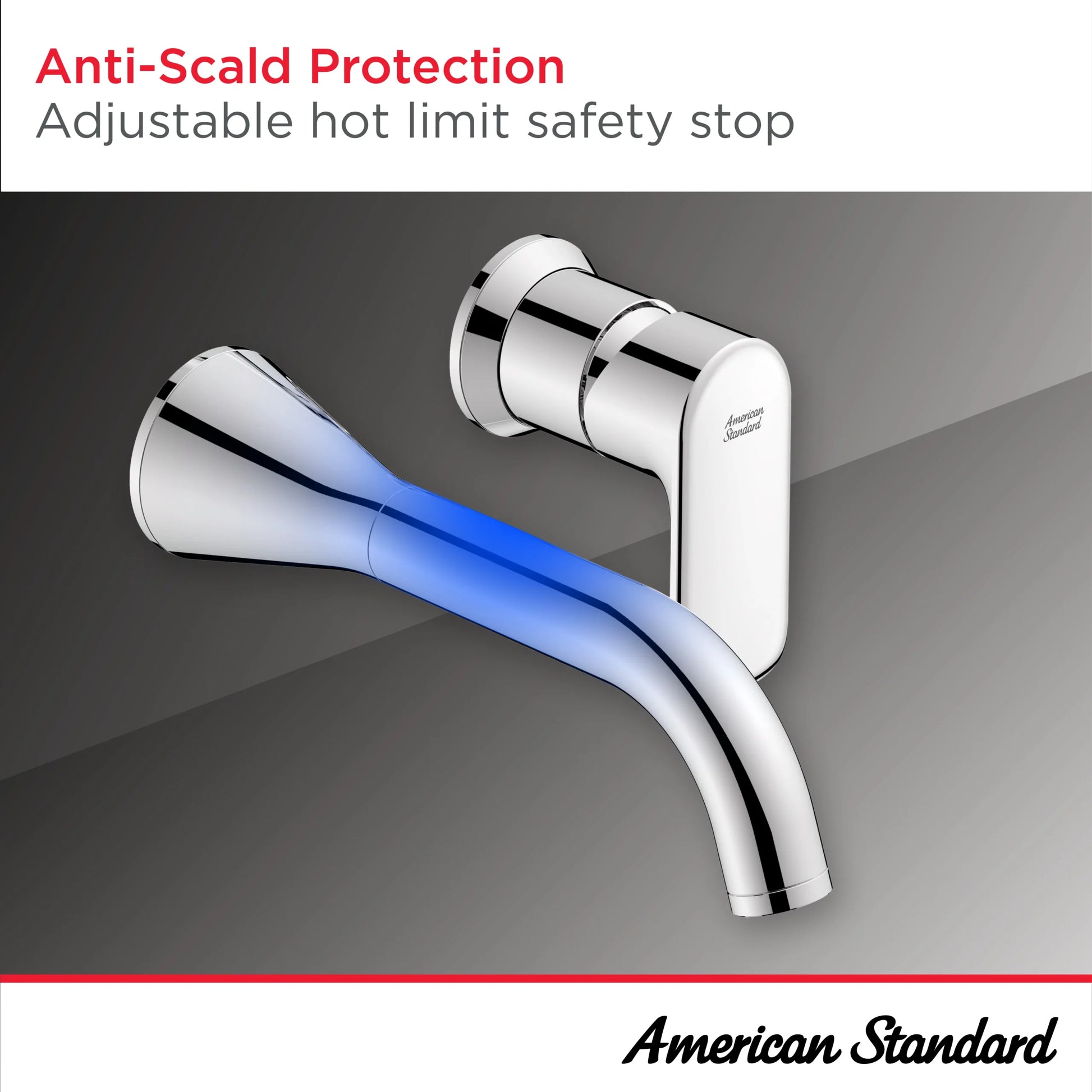 American Standard Millennial Single Handle Wall Mount Faucet, 1.2 GPM with Grid Drain