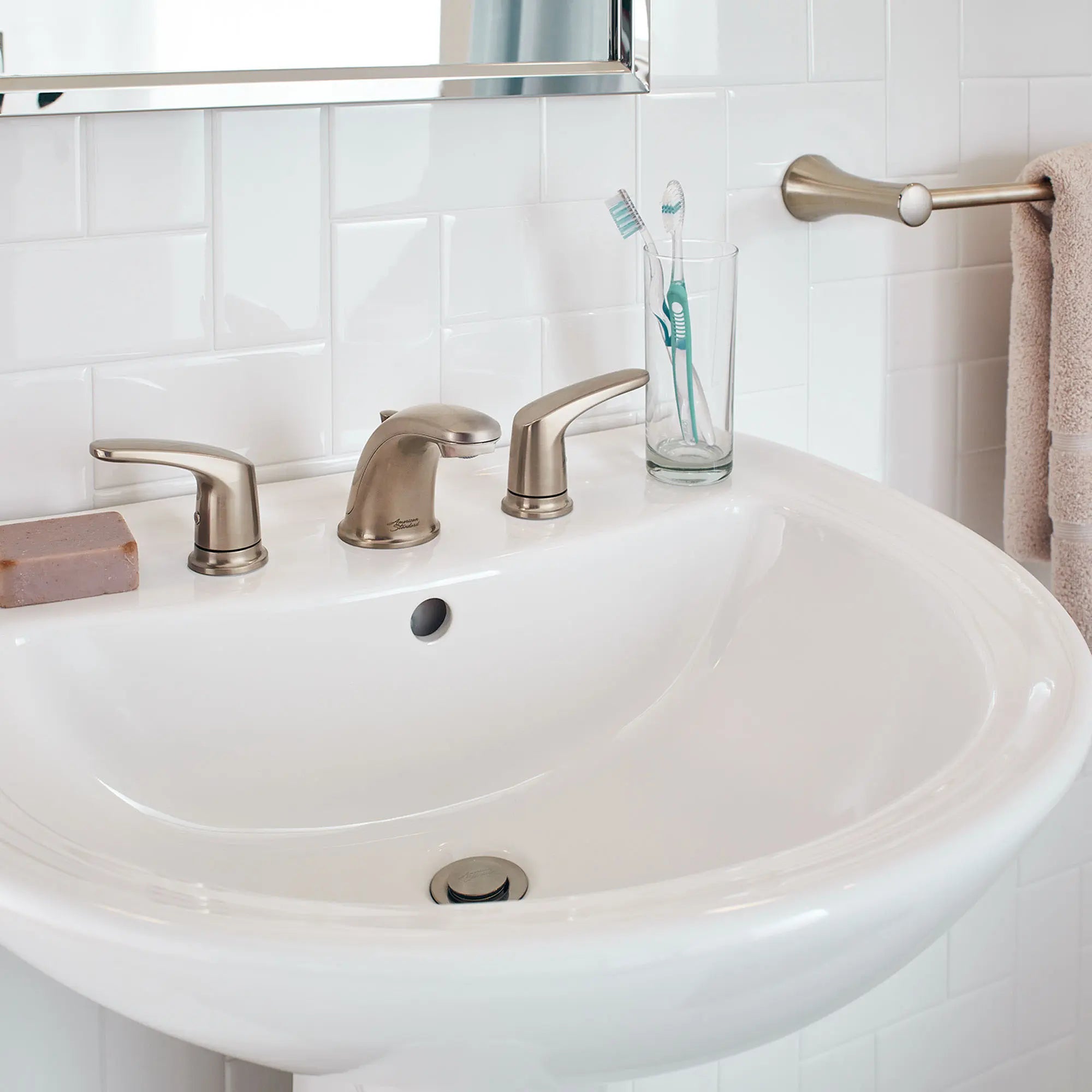 American Standard Colony PRO 8" Widespread 2-Handle Bathroom Faucet, 1.2 GPM, Lever Handles