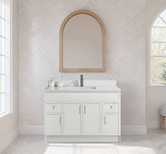 Rossi 48" Slim Shaker Bathroom Vanity With Quartz Countertop (MDF)