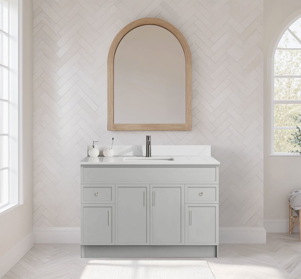 Rossi 48" Slim Shaker Bathroom Vanity With Quartz Countertop (MDF)