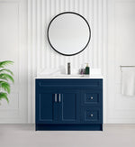 Tesoro 42" Shaker Bathroom Vanity With Quartz Countertop (Solid Wood)-Right Side Drawers