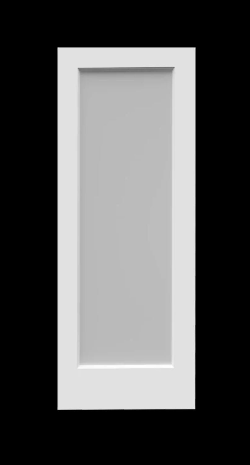 Frosted Glass 30-inch x 80-inch x 1-3/8-inch 1-Panel Interior Door Primed White With Tempered Glass