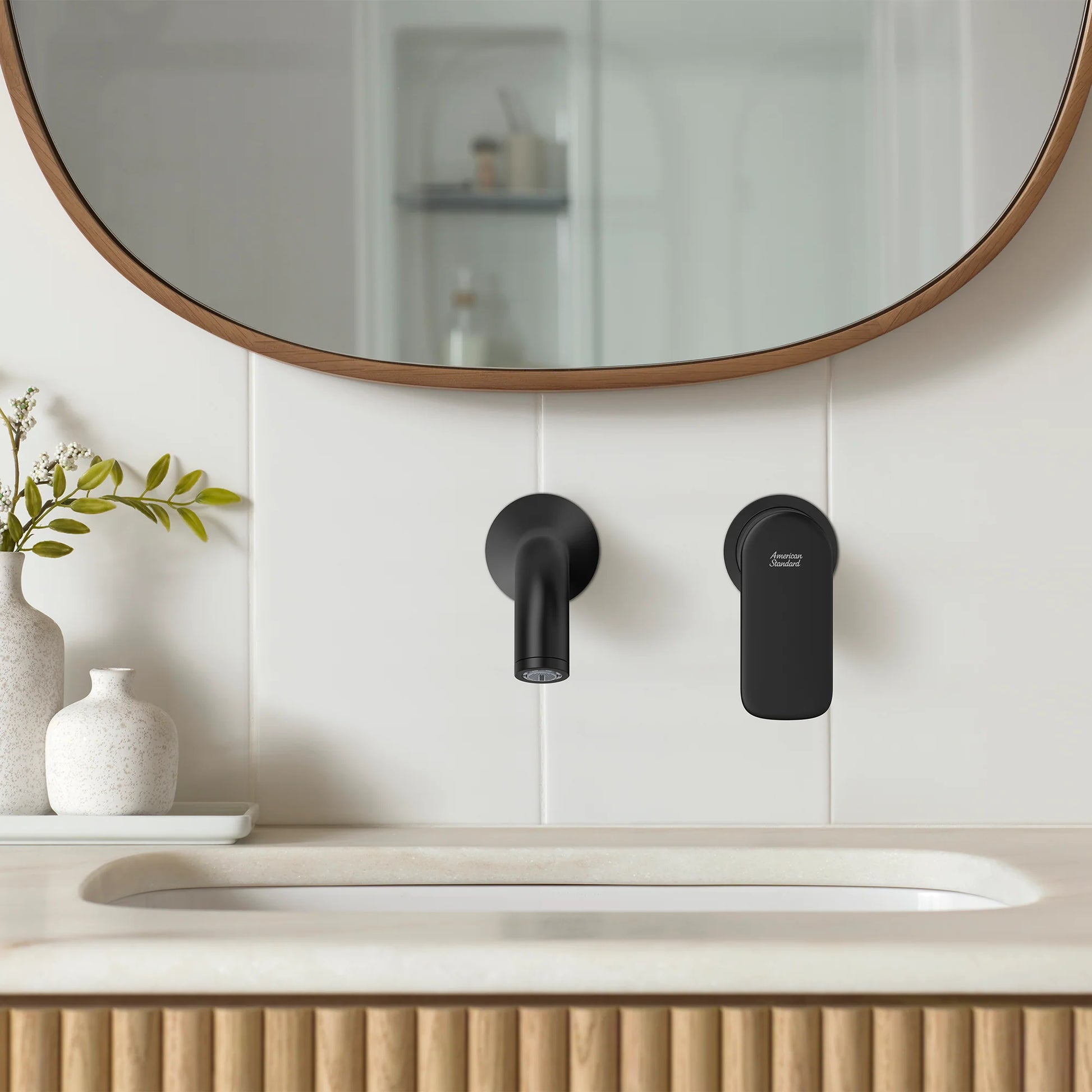 American Standard Millennial Single Handle Wall Mount Faucet, 1.2 GPM with Grid Drain