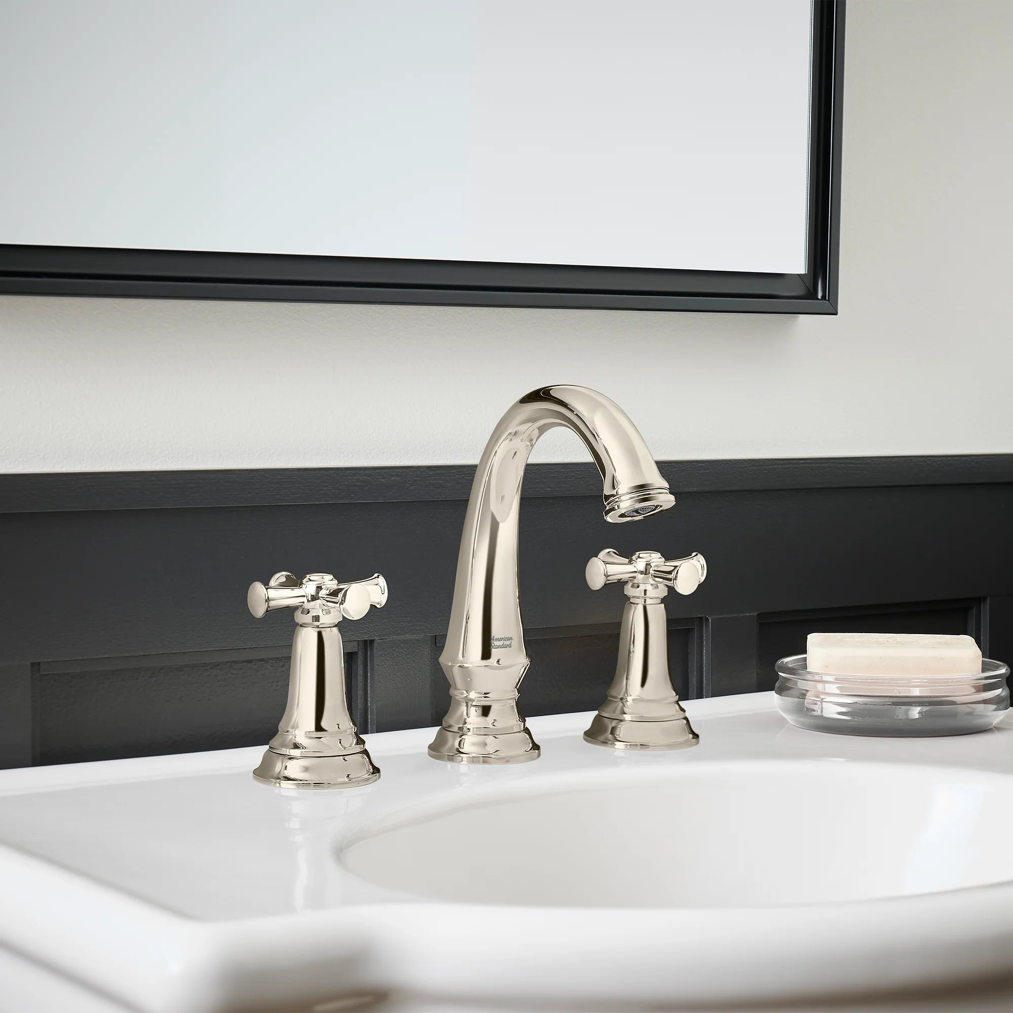American Standard Delancey 8-Inch Widespread 2-Handle Bathroom Faucet with Cross Handles, 1.2 GPM
