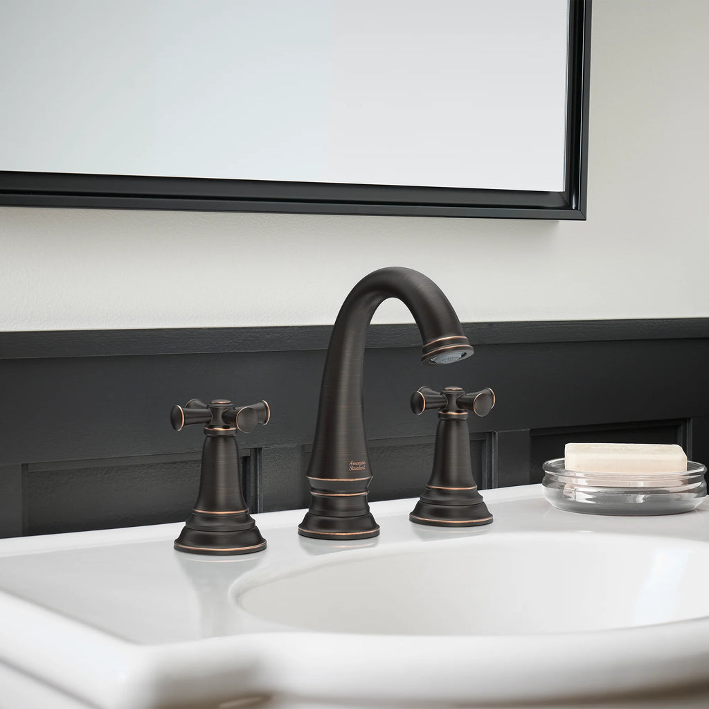 American Standard Delancey 8-Inch Widespread 2-Handle Bathroom Faucet with Cross Handles, 1.2 GPM