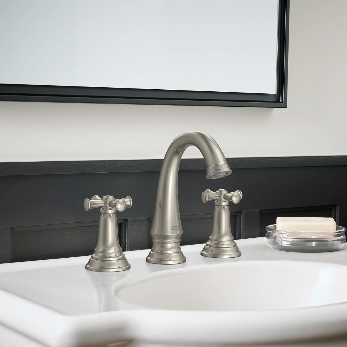 American Standard Delancey 8-Inch Widespread 2-Handle Bathroom Faucet with Cross Handles, 1.2 GPM