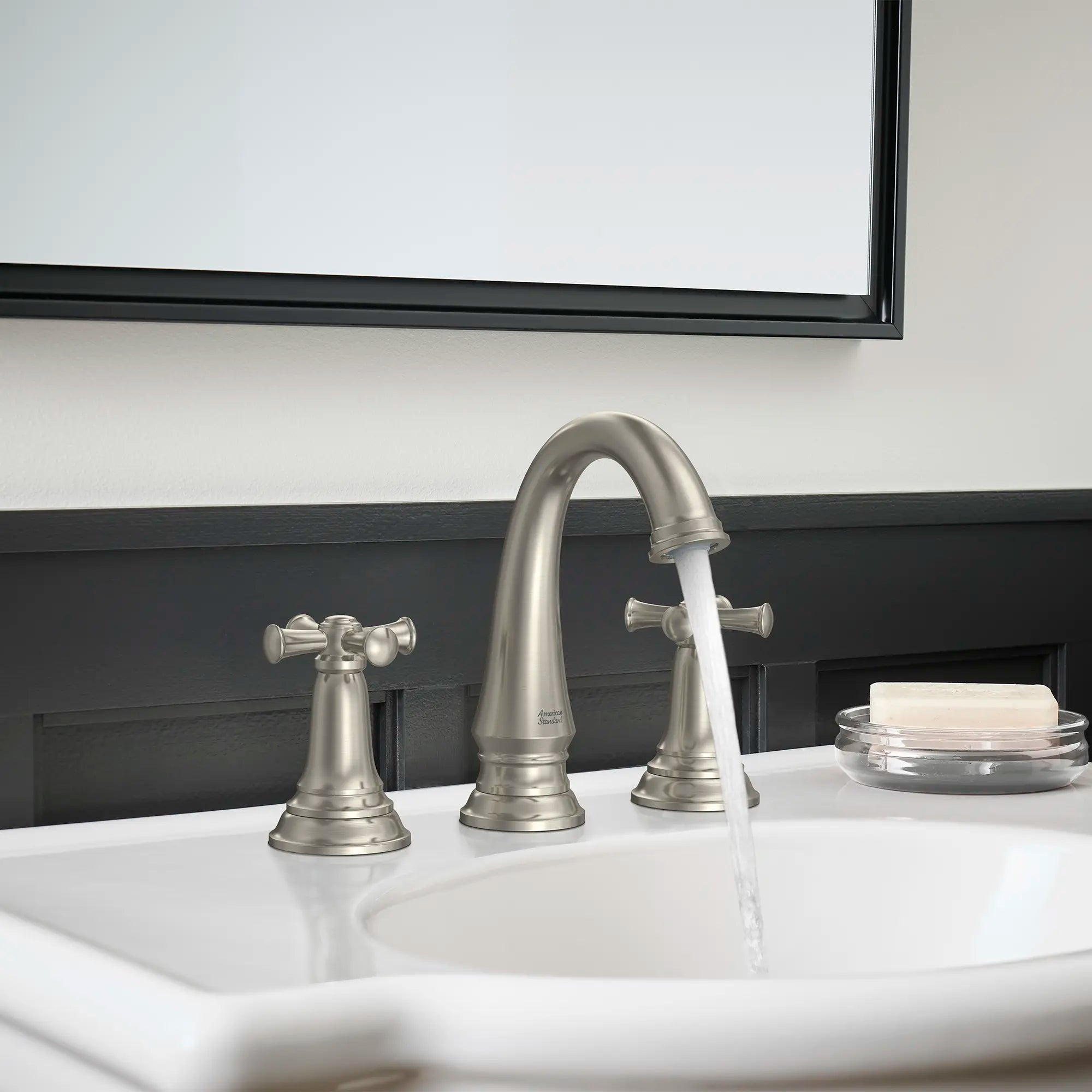 American Standard Delancey 8-Inch Widespread 2-Handle Bathroom Faucet with Cross Handles, 1.2 GPM