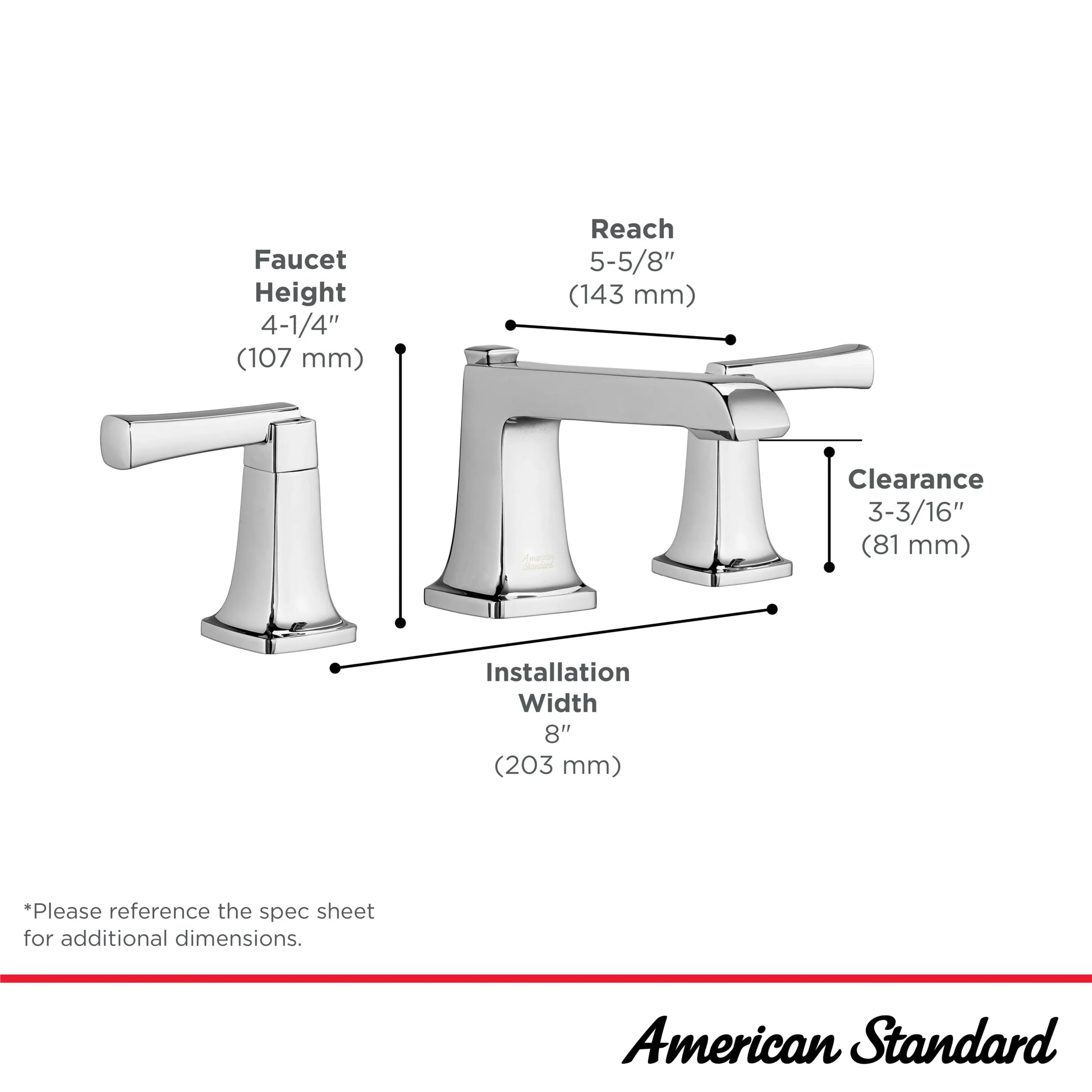 American Standard Townsend 8-Inch Widespread 2-Handle Bathroom Faucet with Lever Handles, 1.2 GPM