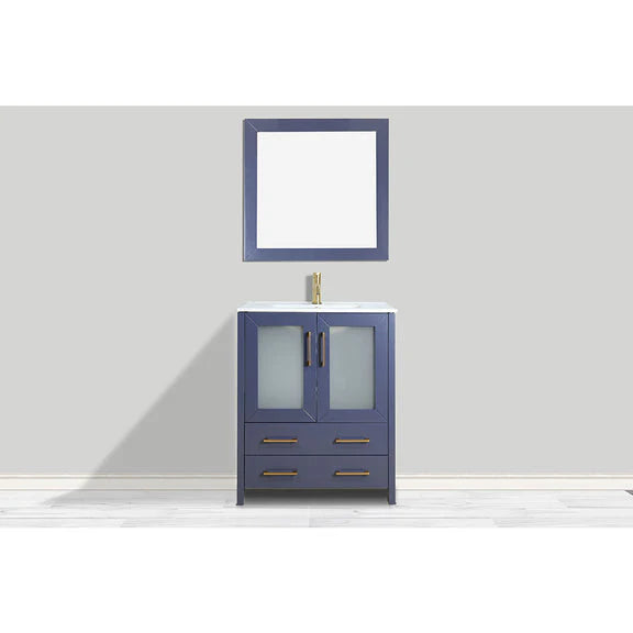 Westmount 30" Single Sink Bathroom Vanity Set with Sink and Mirror (Ceramic Top)