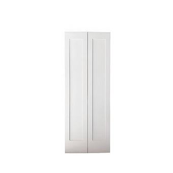 Garson 24-in x 80-in x 1 3/8-in White Primed 1-Panel Bi-Fold Solid Core Shaker Style