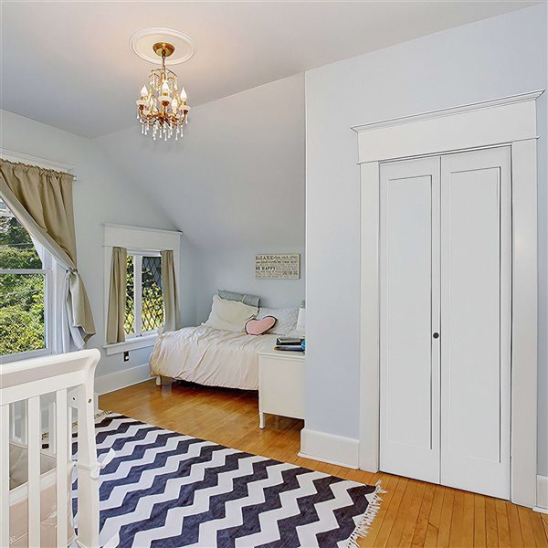 Garson 36-in x 80-in x 1 3/8-in White Primed 1-Panel Bi-Fold Solid Core Shaker Style