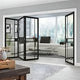Garson GREENWICH 24-in x 80-in x 1 3/8-in Black Primed Glazed Glass Industrial Style