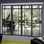 Garson GREENWICH 24-in x 80-in x 1 3/8-in Black Primed Glazed Glass Industrial Style