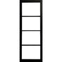 Garson SOHO 24-in x 80-in x 1 3/8-in Black Primed Glazed Clear Glass Industrial Style
