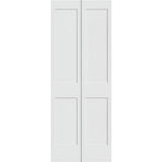 Garson 24-in x 80-in x 1 3/8-in White Primed 2-Panel Bi-Fold Solid Core Shaker Style