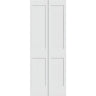 Garson 24-in x 80-in x 1 3/8-in White Primed 2-Panel Bi-Fold Solid Core Shaker Style