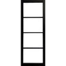 Garson SOHO 34-in x 80-in x 1 3/8-in Black Primed Glazed Clear Glass Industrial Style