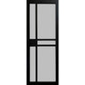 Garson GREENWICH 36-in x 80-in x 1 3/8-in Black Primed Glazed Glass Industrial Style