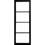 Garson SOHO 28-in x 80-in x 1 3/8-in Black Primed Glazed Clear Glass Industrial Style