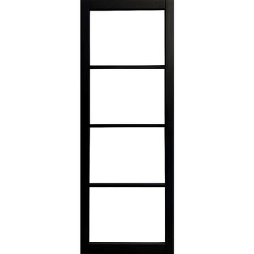 Garson SOHO 28-in x 80-in x 1 3/8-in Black Primed Glazed Clear Glass Industrial Style