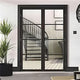Garson SOHO 28-in x 80-in x 1 3/8-in Black Primed Glazed Clear Glass Industrial Style