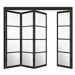 Garson SOHO 28-in x 80-in x 1 3/8-in Black Primed Glazed Clear Glass Industrial Style