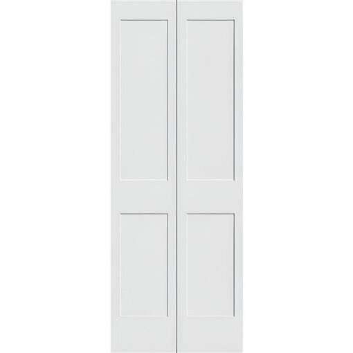 Garson 36-in x 80-in x 1 3/8-in White Primed 3-Panel Bi-Fold Solid Core Shaker Style